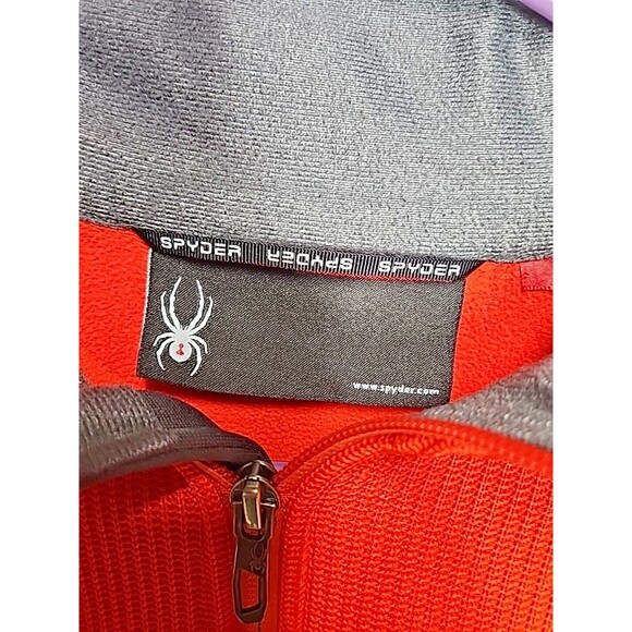 Spyder Outbound Quarter Zip Core pullover Sweater Orange/Gray - Men's Size S - Picture 4 of 8